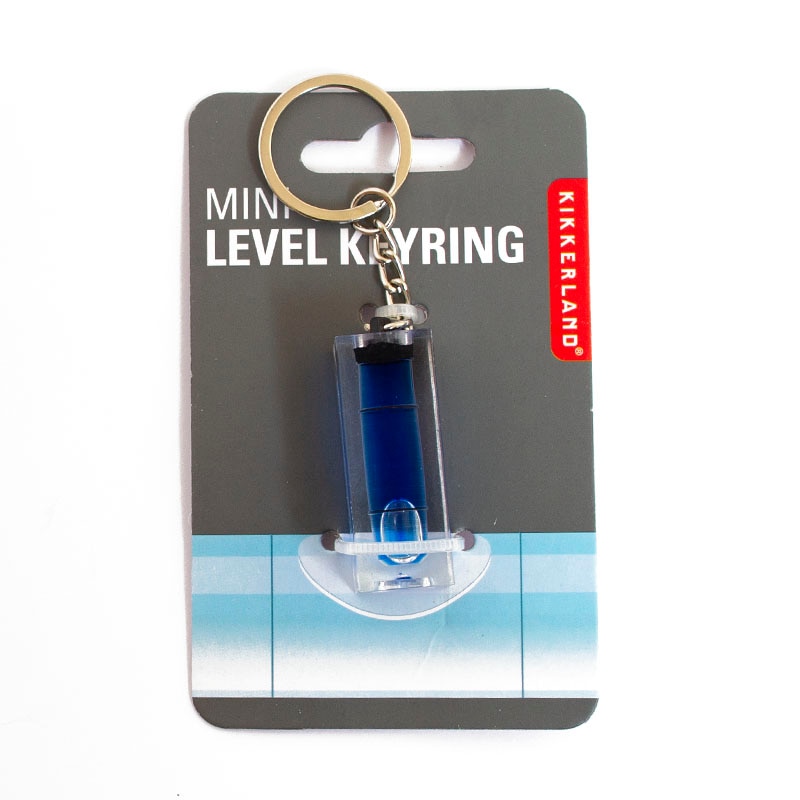 Kikkerland, Blue, Keychain/Keytag, Home & Auto, Mini, Level, 329418